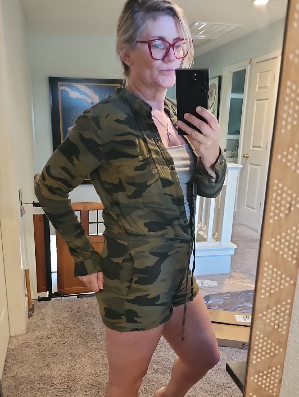 STUNNING LOVESTITCH CAMO SHORT ROMPER